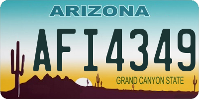 AZ license plate AFI4349