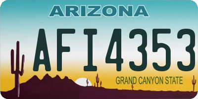 AZ license plate AFI4353
