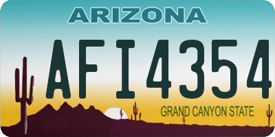 AZ license plate AFI4354