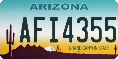 AZ license plate AFI4355