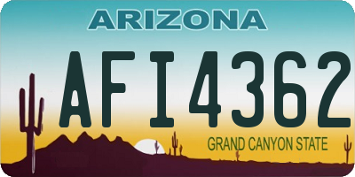 AZ license plate AFI4362