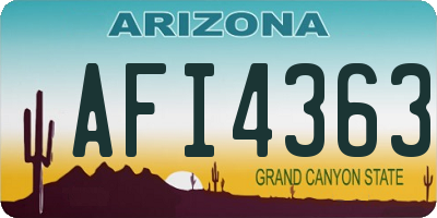 AZ license plate AFI4363