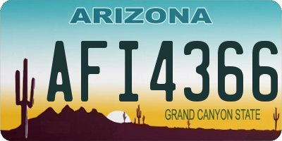 AZ license plate AFI4366