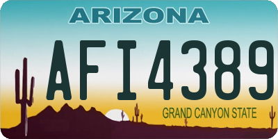 AZ license plate AFI4389