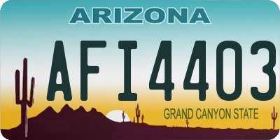AZ license plate AFI4403