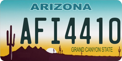 AZ license plate AFI4410