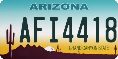AZ license plate AFI4418