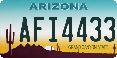AZ license plate AFI4433