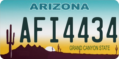 AZ license plate AFI4434