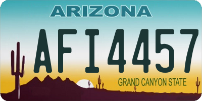 AZ license plate AFI4457