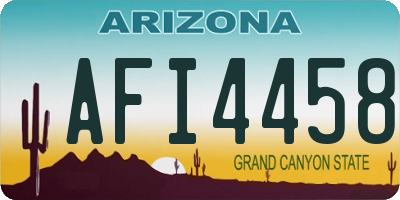 AZ license plate AFI4458