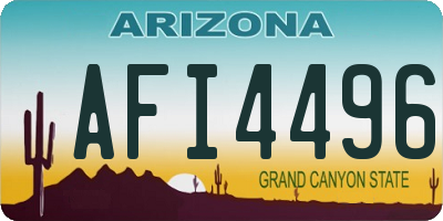AZ license plate AFI4496