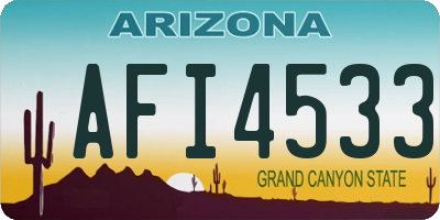 AZ license plate AFI4533