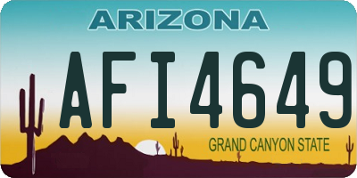 AZ license plate AFI4649
