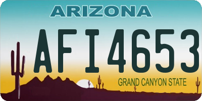 AZ license plate AFI4653