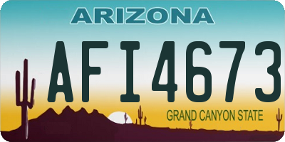 AZ license plate AFI4673
