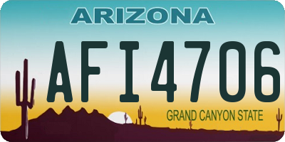 AZ license plate AFI4706