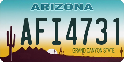 AZ license plate AFI4731