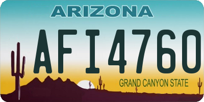 AZ license plate AFI4760