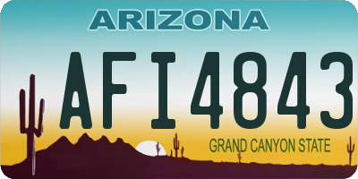 AZ license plate AFI4843