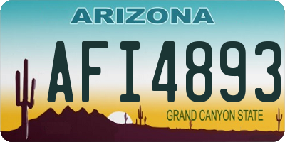 AZ license plate AFI4893