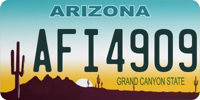 AZ license plate AFI4909