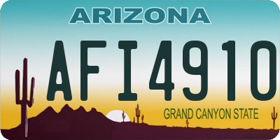 AZ license plate AFI4910