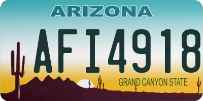 AZ license plate AFI4918