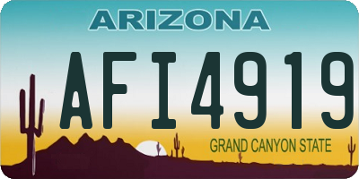 AZ license plate AFI4919