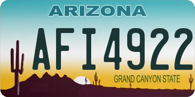 AZ license plate AFI4922