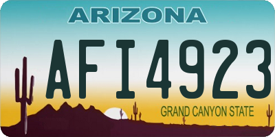 AZ license plate AFI4923