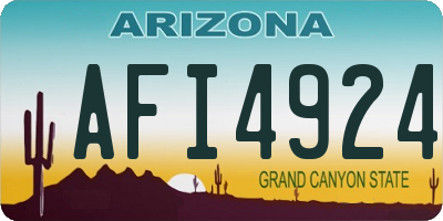 AZ license plate AFI4924
