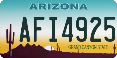 AZ license plate AFI4925