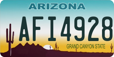 AZ license plate AFI4928