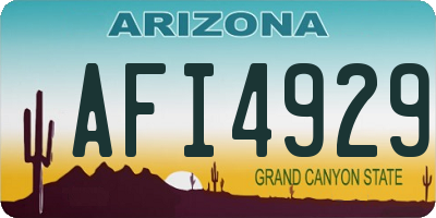AZ license plate AFI4929