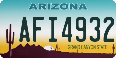 AZ license plate AFI4932