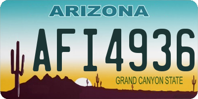 AZ license plate AFI4936