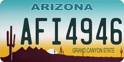 AZ license plate AFI4946