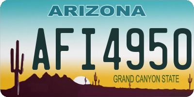 AZ license plate AFI4950
