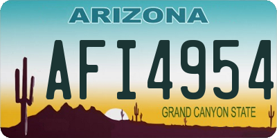 AZ license plate AFI4954