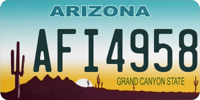 AZ license plate AFI4958