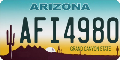 AZ license plate AFI4980