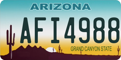 AZ license plate AFI4988