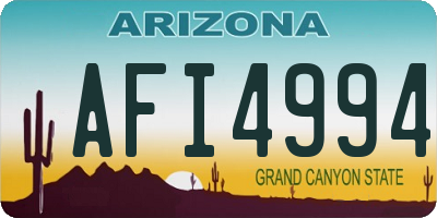 AZ license plate AFI4994