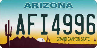AZ license plate AFI4996