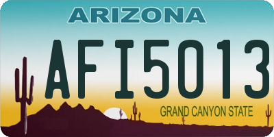 AZ license plate AFI5013