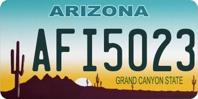 AZ license plate AFI5023