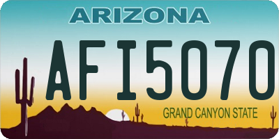 AZ license plate AFI5070