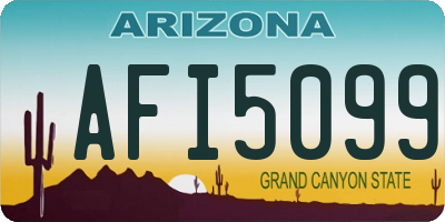 AZ license plate AFI5099