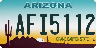AZ license plate AFI5112